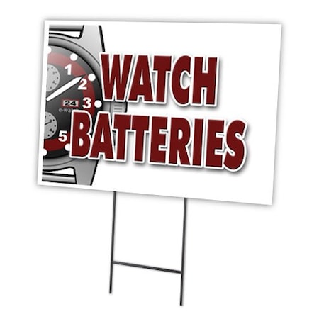 Signmission Watch Batteries Yard Sign & Stake outdoor plastic coroplast window, C-1824 Watch Batteries C-1824 Watch Batteries
